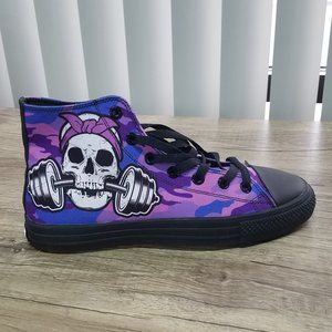 Raad Shop Camo, Skull And Barbell High Top